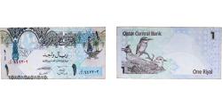 World Coins - Qatar Kingdom ND (2008-2015) 1 Riyal (With mark for the visually impaired at left on front) Paper XF  P 28