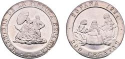 World Coins - Spain Kingdom 1994 M 200 Pesetas (Goya and Velazquez) Copper-nickel (75% copper, 25% nickel) Royal Mint of Spain (2997000) 10.5g UNC  KM 936 Schön 186