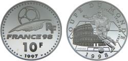 World Coins - France Fifth Republic 1997 100 Francs World Cup 98, Italie