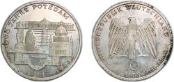 World Coins - Germany Federal Republic 1993 F 10 Deutsche Mark (1000 Years Potsdam) Silver (.625) (7500000) 15.58g UNC  KM 180 J 455 Schön 179