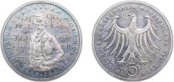 World Coins - Germany Federal Republic of Germany 1984 J 5 Deutsche Mark (Felix Mendelssohn Bartholdy) Copper-nickel clad nickel Hamburg Mint (8000000) 10g UNC KM 161 J 436 Schön 160