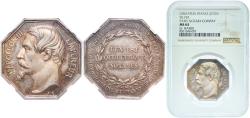 World Coins - France ND Jeton-NAPOLEON III LEX EST QUODCUMQUE NOTAMUS Wonderful patina Silver  NGC MS 64