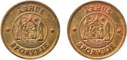 World Coins - Denmark Kingdom ND Token - Århus Sporveje Brass 1.97g UNC