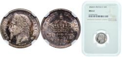 World Coins - France Second Empire 1864 A 50 Centimes - Napoleon III Silver (.835) Monnaie de Paris (7597756) 2.5g NGC MS 61  Franc 2014 188 Gad 1789 417 KM 814