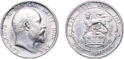 World Coins - Great Britain Kingdom 1906 1 Shilling - Edward VII Silver (.925) Royal Mint (Tower Hill) (10791000) 5.65g AU KM 800 Sp 3982