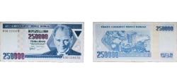 World Coins - Turkey Republic ND (1998) 250 000 Lira Paper (346491000) XF  P 207