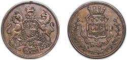 World Coins - France ND Token (Blazon of Paris / Royal arms of the United Kingdom) Brass 2.6g XF