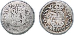 World Coins - Mexico Spanish colony 1748 Mo ½ Real - Ferdinand VI Silver (.917) Mexico City Mint 1.44g VF KM 67.1 KM 67.2