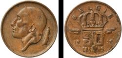 World Coins - Belgium 1958 50 Centimes (Dutch text) Bronze (95% Copper, 3% Tin, 2% Zinc) Royal Mint of Belgium (19480000) 2.73g XF  KM 145 KM 149 LA BFM-79 LA BFM-81, 83 Schön 97