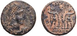 Ancient Coins - Rome Roman Empire 4th Century AE Nummus (GLORIA EXERCITVS) Copper 2.21g XF