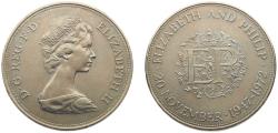 World Coins - Great Britain United Kingdom Elizabeth II 1972 25 New Pence 25th wedding anniversary of Queen Elizabeth II and Prince Philip 28.4g