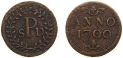 World Coins - Low countries feudal Prince-bishopric of Liege Holy Roman Empire 1700 Token - Chapitre de Saint-Denis Copper 5.77g VF Renesse 73.2