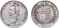 World Coins - Great Britain Kingdom 1890 ½ Crown - Victoria (2nd portrait) Silver (.925) (3228100) 14.1g XF KM 764 Sp 3924