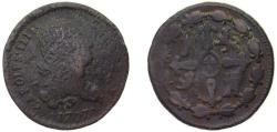 World Coins - Spain Kingdom 1797 4 Maravedis - Carlos IV Copper Segovia Mint 4.96g VF KM 427 Cal 1500
