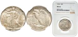 Us Coins - United States Federal republic 1944 ½ Dollar "Walking Liberty Half Dollar" Silver (.900) Philadelphia Mint (28200000) 12.5g NGC MS 62 PCGS 6621