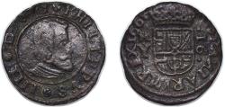 World Coins - Spain Kingdom 1664 MY 16 Maravedis - Philip IV Copper Madrid Mint 4.14g VF KM 172