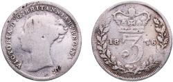World Coins - Great Britain United Kingdom United Kingdom 1876 3 Pence - Victoria (1st portrait; incl. Maundy and Colonial) Silver (.925) Royal Mint (Tower Hill) (1834300) 1.32g F  KM 730 Sp 39