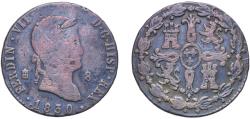 World Coins - Spain Kingdom 1830 8 Maravedis - Fernando VII (2nd portrait) Copper Segovia Mint 11.55g VF KM 486.1 Cal 1694