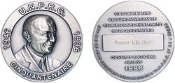 World Coins - France Fifth Republic 1996 Medal - Cinquantenaire de l'U.N.P.R.G, Congrès National d'Amiens FDC Silver plated bronze 147.66g UNC