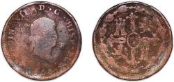 World Coins - Spain Kingdom 1818 J 8 Maravedis - Ferdinand VII (Jubia; 2nd portrait) Copper Jubia Mint 8.54g VF KM 491