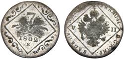 World Coins - Austria Holy Roman Empire Franz II 1802 E 7 Kreuzer