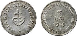 World Coins - Norway Kingdom 1946 Medal - 17. Mai 1946 (Nasjonalhjelpen II&III) Zinc (300.000) 6.86g XF
