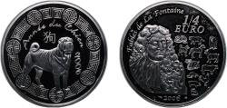 World Coins - France Fifth Republic 2006 ¼ Euro (Jean de la Fontaine) Silver (.900) (10000) 22.37g UNC KM 1415