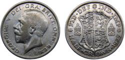 World Coins - Great Britain United Kingdom George V 1929 ½ Crown 1st type