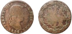 World Coins - Spain Kingdom 1826 8 Maravedis - Fernando VII (2nd portrait) Copper Segovia Mint 11.24g VF  KM 486.1