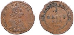 World Coins - Germany Archbishopric of Mainz Holy Roman Empire 1796 S-IA ½ Kreutzer - Frederick Charles Joseph of Erthal Copper 3.7g VF KM 403