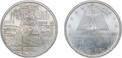 World Coins - Germany Federal Republic 2003 F 10 Euros (Ruhr Industrial District) Silver (.925) Stuttgart Mint (2050000) 18.04g UNC  KM 224 J 501 Schön 225