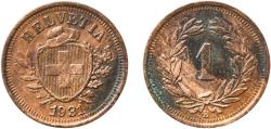 World Coins - Switzerland Federal State 1931 B 1 Rappen (Wreath; bronze) Bronze (95% copper, 4% tin, 1% zinc) Bern Mint (5000000) 1.5g XF  HMZ 2 1215 Divo/Tob19 326 KM 3 Schön 15 Y 18 Kahnt/Sch