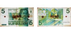 World Coins - Netherlands 1973 5 Gulden (Vondel II) Paper (522400000) VF P 95 Plomp PL23