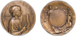 World Coins - France Republic ND Medal - La Musique Bronze 27.09g UNC