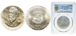 World Coins - Germany German Democratic Republic Democratic republic 1976 A 20 Mark (Wilhelm Liebknecht) Silver (.625) (96000) 20.9g PCGS MS 65  KM 63