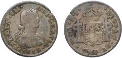 World Coins - Mexico Spanish colony 1813/2 Mo JJ ½ Real - Fernando VII Silver (.903) 1.62g VF  KM 73