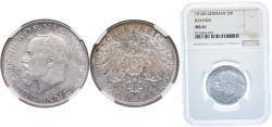 World Coins - Germany Kingdom of Bavaria German states 1914 D 2 Mark - Louis III Silver (.900) (570000) 11.111g NGC MS 61 KM 1002 AKS 211 J 51