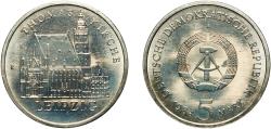 World Coins - Germany German Democratic Republic 1984 A 5 Mark (Thomas Church) Copper-nickel Berlin Mint (251540) 9.7g UNC KM 97