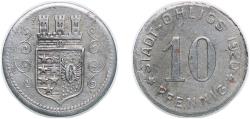 World Coins - Germany City of Ohligs Weimar Republic 1920 10 Pfennig - Ohligs Iron (500000) 3.75g XF Funck 404.4 Men18 24920.2