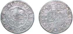 World Coins - Spain Kingdom 1759 MJ 2 Reales - Carlos III (1st type) Silver (.833) Madrid Mint 5.57g VF KM 388 Cal 1288