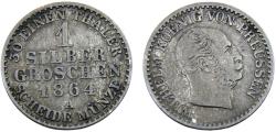 World Coins - Germany States Kingdom of Prussia Wilhelm I 1864 A 1 Silbergroschen