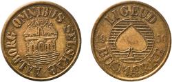 World Coins - Denmark Kingdom 1956 Token - Aalborg Omnibus Selskab Brass 1.96g UNC
