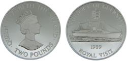 World Coins - Bailiwick of Guernsey Dependency of the British Crownlocated Elizabeth II 1989 2 Pounds Royal Visit