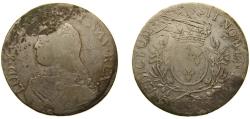 World Coins - France Kingdom 1726-1749 &amp; 1 Écu - Louis XV Silver (.917) Aix-en-Provence Mint 29.1g VF Dy royales 1675 GadR 321 KM 486 Ciani 2117