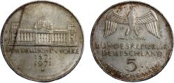World Coins - Germany Federal republic 1971 G 5 Deutsche Mark Centennial of the founding of Germany