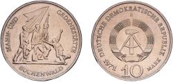 World Coins - Germany German Democratic Republic Democratic republic 1972 A 10 Mark (Buchenwald Memorial) Copper-nickel Berlin Mint (15108481) 12.33g UNC  KM 38 Schön 38 J 1539 AKS 57