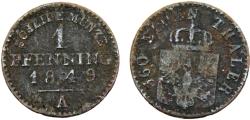 World Coins - Germany States Kingdom of Prussia Friedrich Wilhelm IV 1849 A 1 Pfenninge