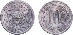 World Coins - France Amiens, Commune of Third Republic 1920 10 Centimes (Amiens) Aluminium Acquigny Mint 1.37g XF  El Mon 10.1 El Mon 10.4 El Mon 10.7