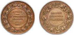 World Coins - France Third Republic 1889 Medal - Comice Agricole D'Argentan Bronze 34.09g AU