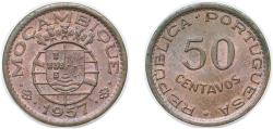 World Coins - Mozambique Portuguese Overseas Province 1957 50 Centavos Bronze (24990000) 4g UNC KM 81 Schön 20